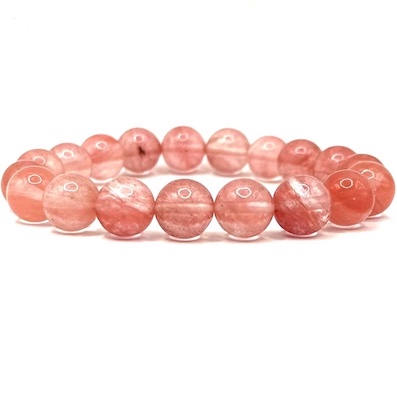 10mm Cherry Quartz Beaded Bracelet